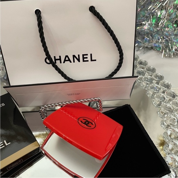 CHANEL Accessories - NIB RED CHANEL DOUBLE COMPACT MIRROR